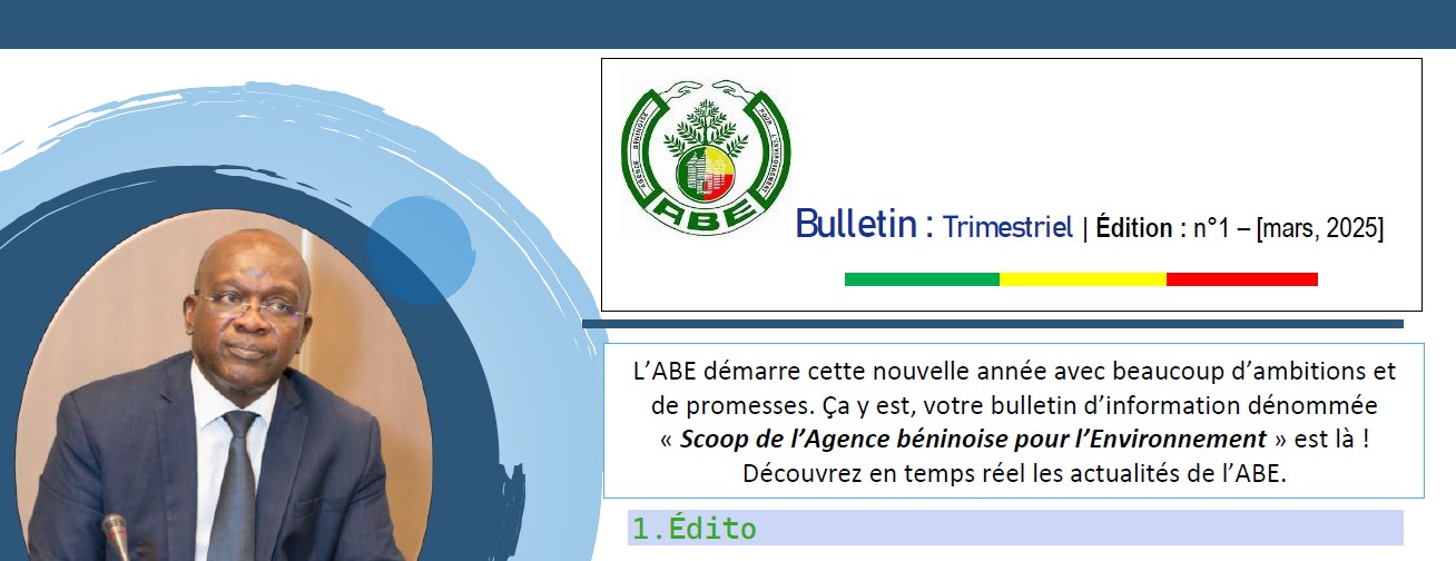 Le Bulletin Trimestriel de l’ABE : « Scoop de l’Agence béninoise pour l’Environnement »